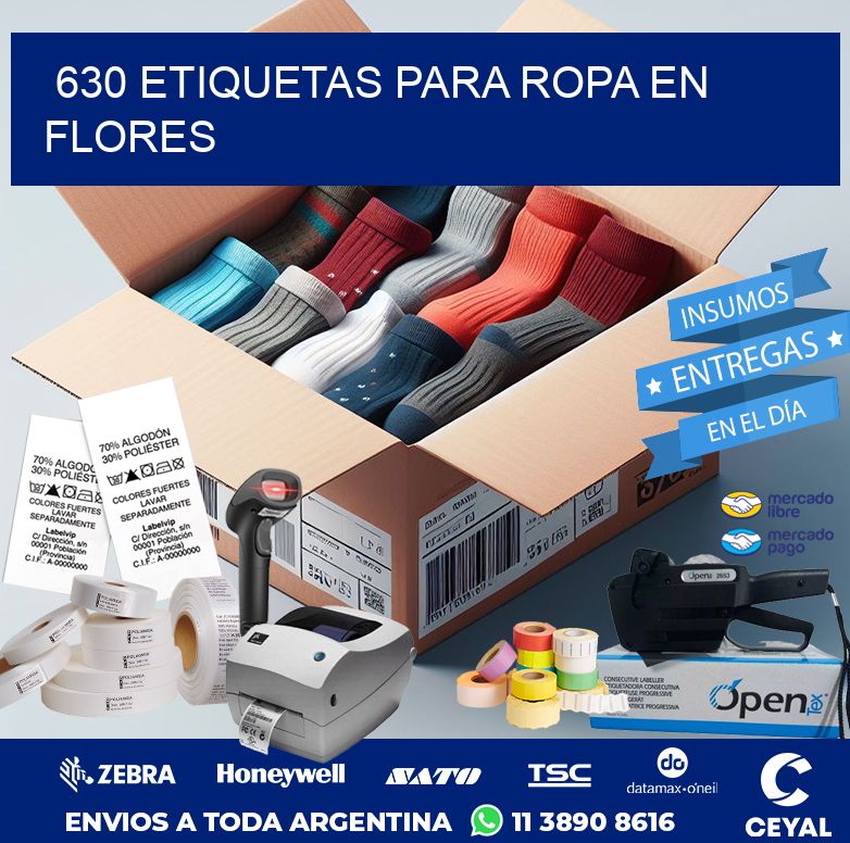 630 ETIQUETAS PARA ROPA EN FLORES