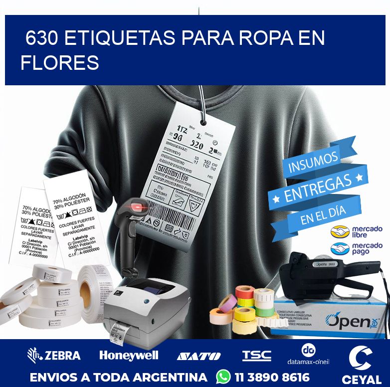 630 ETIQUETAS PARA ROPA EN FLORES
