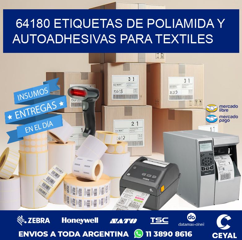 64180 ETIQUETAS DE POLIAMIDA Y AUTOADHESIVAS PARA TEXTILES
