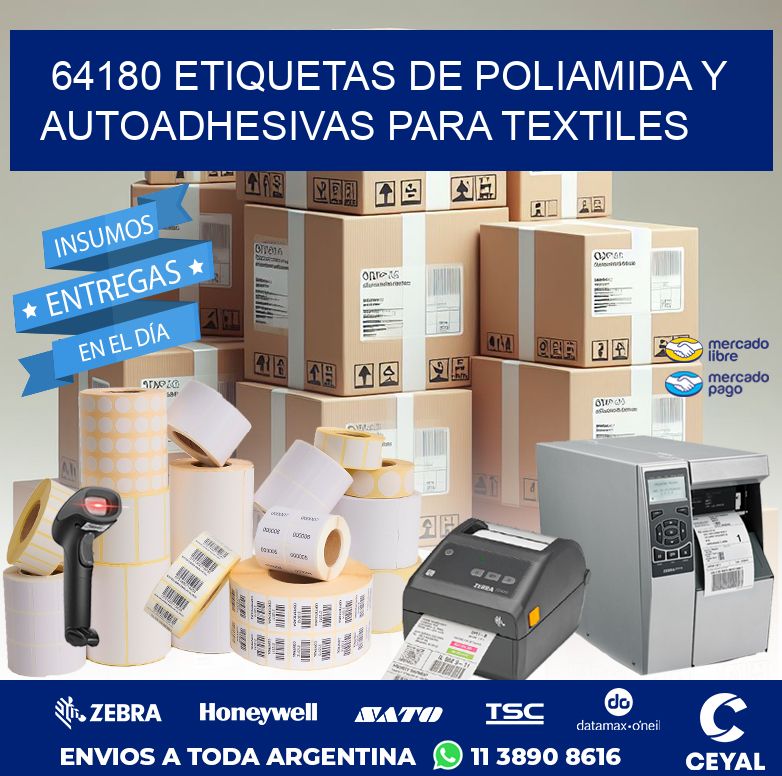 64180 ETIQUETAS DE POLIAMIDA Y AUTOADHESIVAS PARA TEXTILES