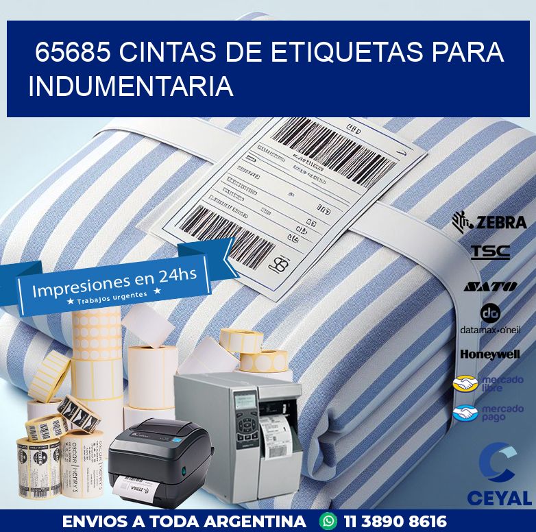 65685 CINTAS DE ETIQUETAS PARA INDUMENTARIA