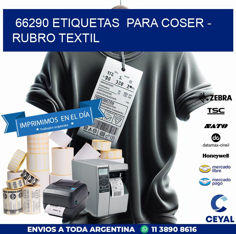 66290 ETIQUETAS  PARA COSER - RUBRO TEXTIL