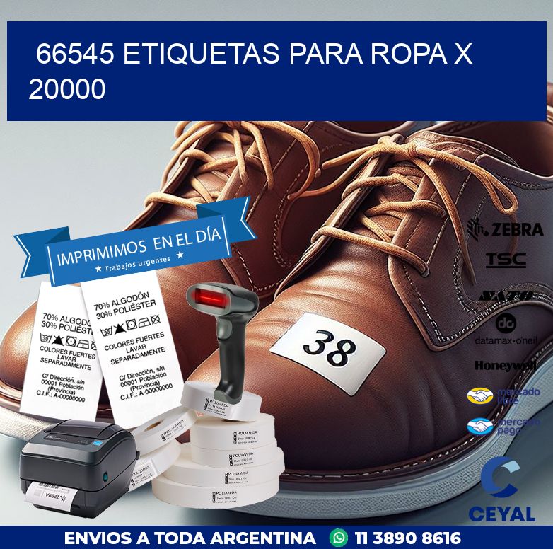 66545 ETIQUETAS PARA ROPA X 20000