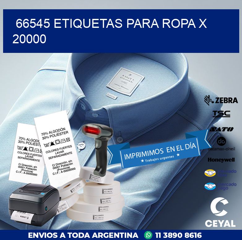 66545 ETIQUETAS PARA ROPA X 20000