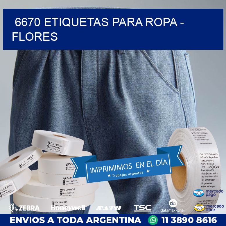 6670 ETIQUETAS PARA ROPA - FLORES