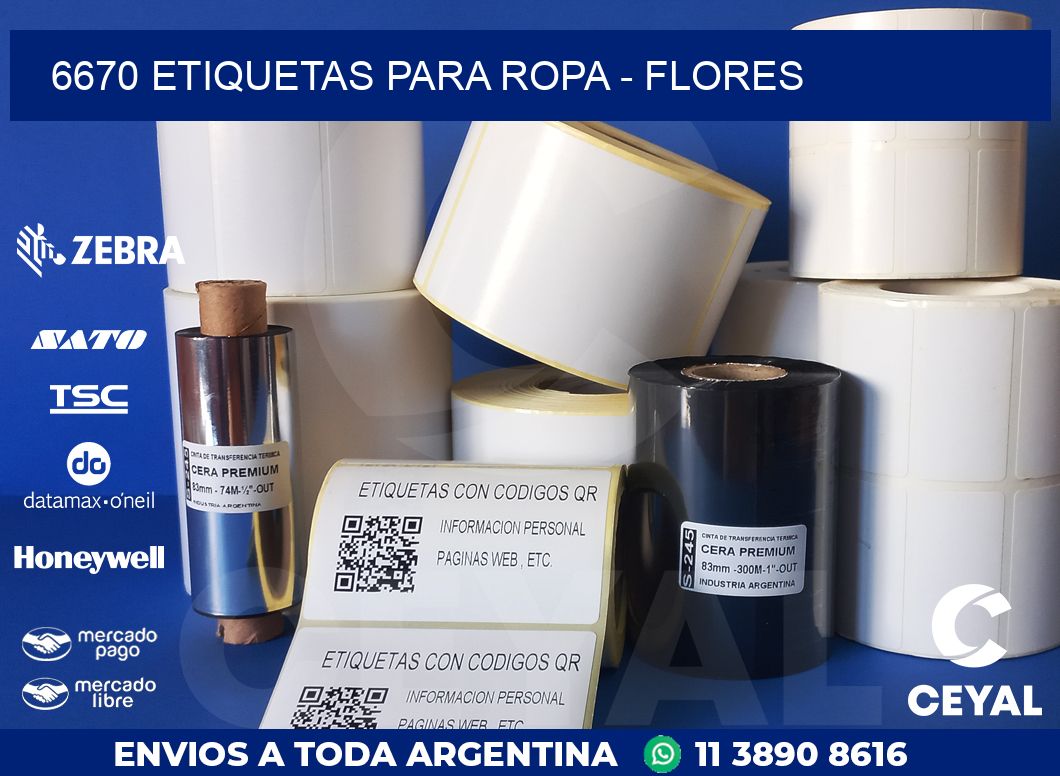 6670 ETIQUETAS PARA ROPA - FLORES