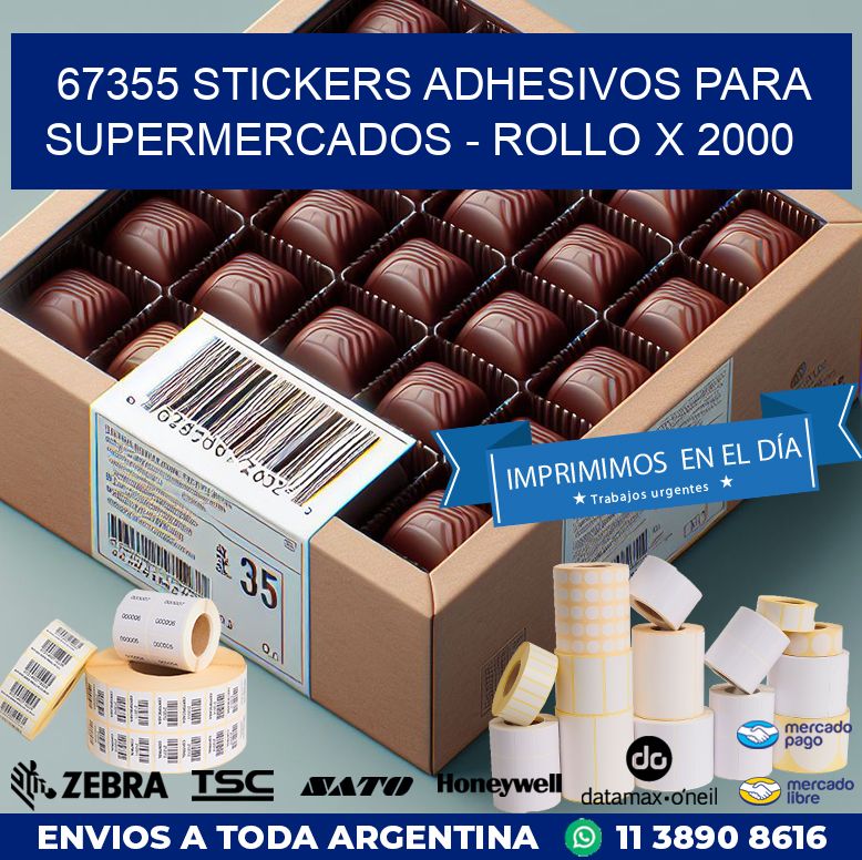 67355 STICKERS ADHESIVOS PARA SUPERMERCADOS - ROLLO X 2000