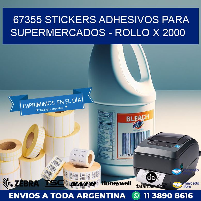 67355 STICKERS ADHESIVOS PARA SUPERMERCADOS - ROLLO X 2000