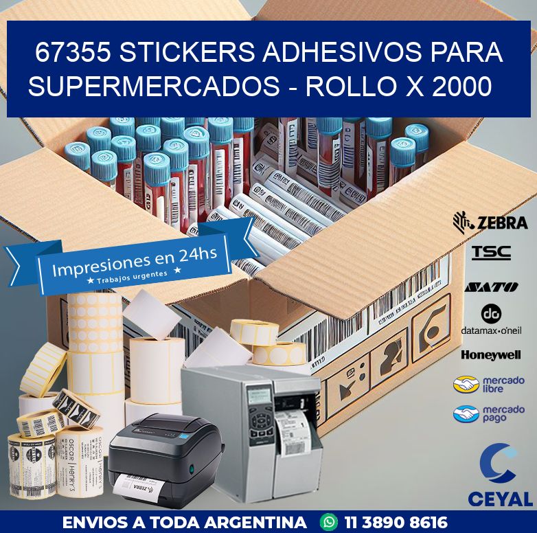 67355 STICKERS ADHESIVOS PARA SUPERMERCADOS - ROLLO X 2000