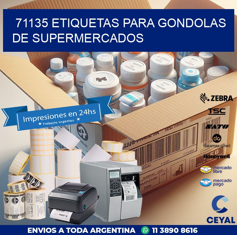 71135 ETIQUETAS PARA GONDOLAS DE SUPERMERCADOS