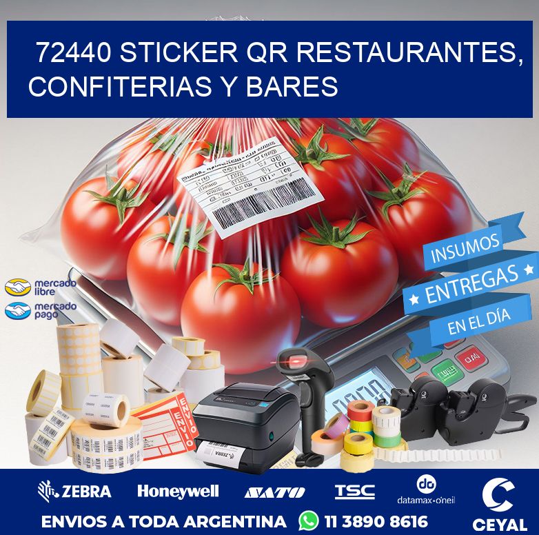 72440 STICKER QR RESTAURANTES, CONFITERIAS Y BARES