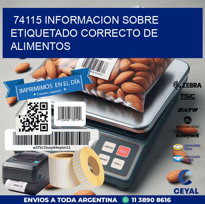 74115 INFORMACION SOBRE ETIQUETADO CORRECTO DE ALIMENTOS