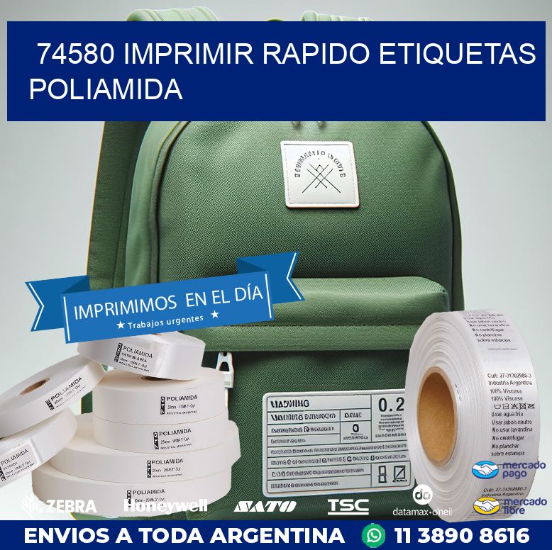 74580 IMPRIMIR RAPIDO ETIQUETAS POLIAMIDA