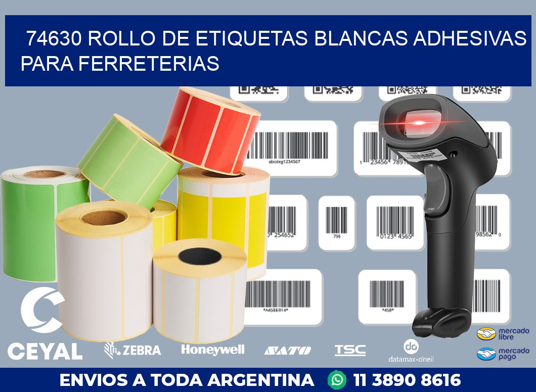 74630 ROLLO DE ETIQUETAS BLANCAS ADHESIVAS PARA FERRETERIAS