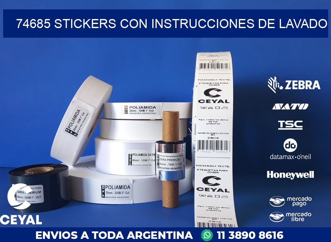 74685 STICKERS CON INSTRUCCIONES DE LAVADO