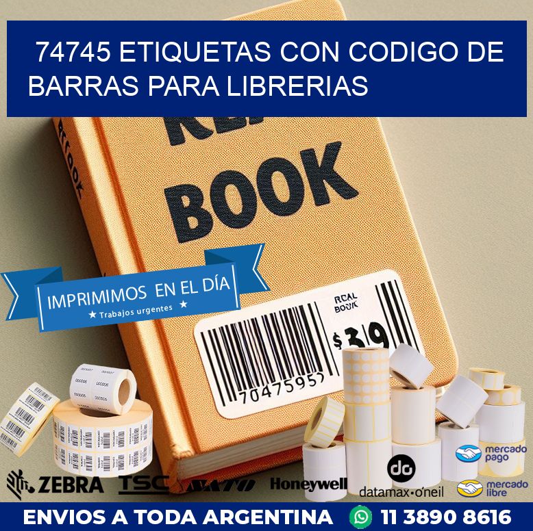 74745 ETIQUETAS CON CODIGO DE BARRAS PARA LIBRERIAS