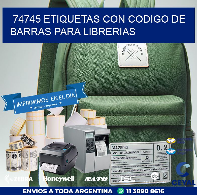 74745 ETIQUETAS CON CODIGO DE BARRAS PARA LIBRERIAS