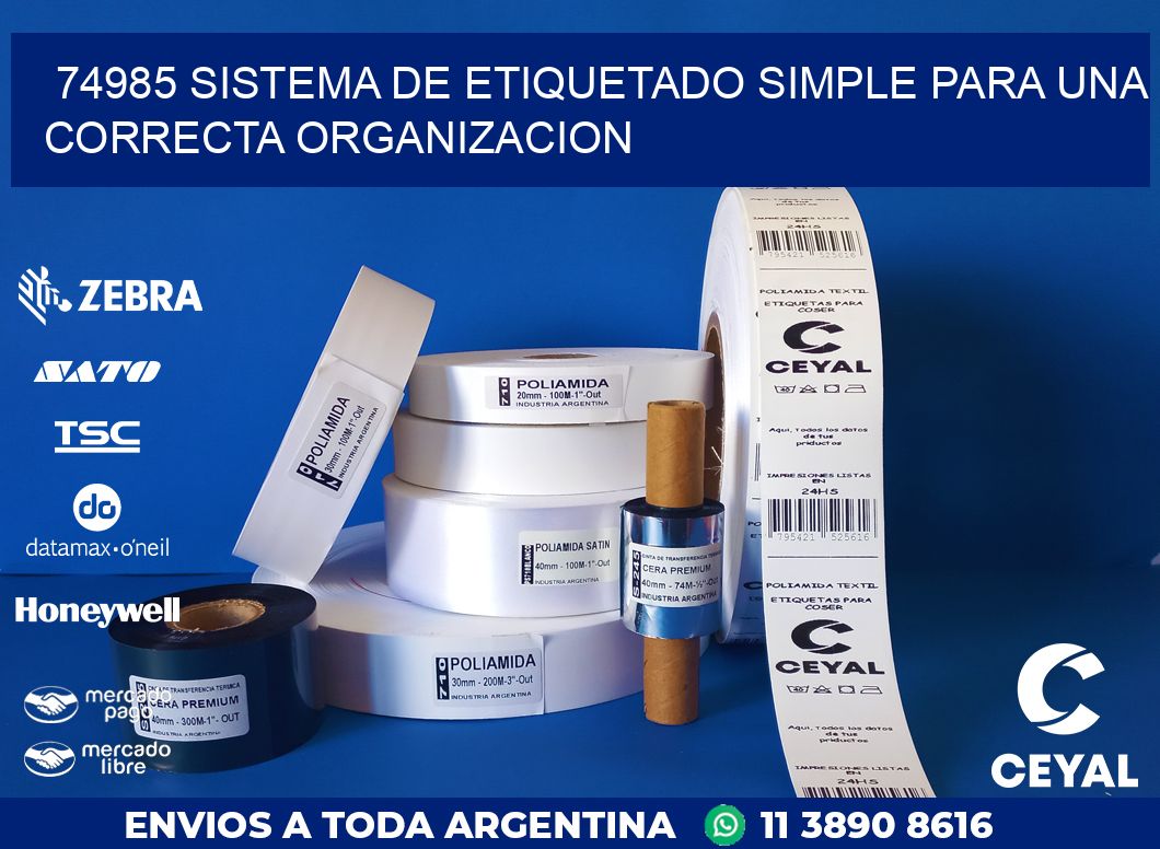 74985 SISTEMA DE ETIQUETADO SIMPLE PARA UNA CORRECTA ORGANIZACION