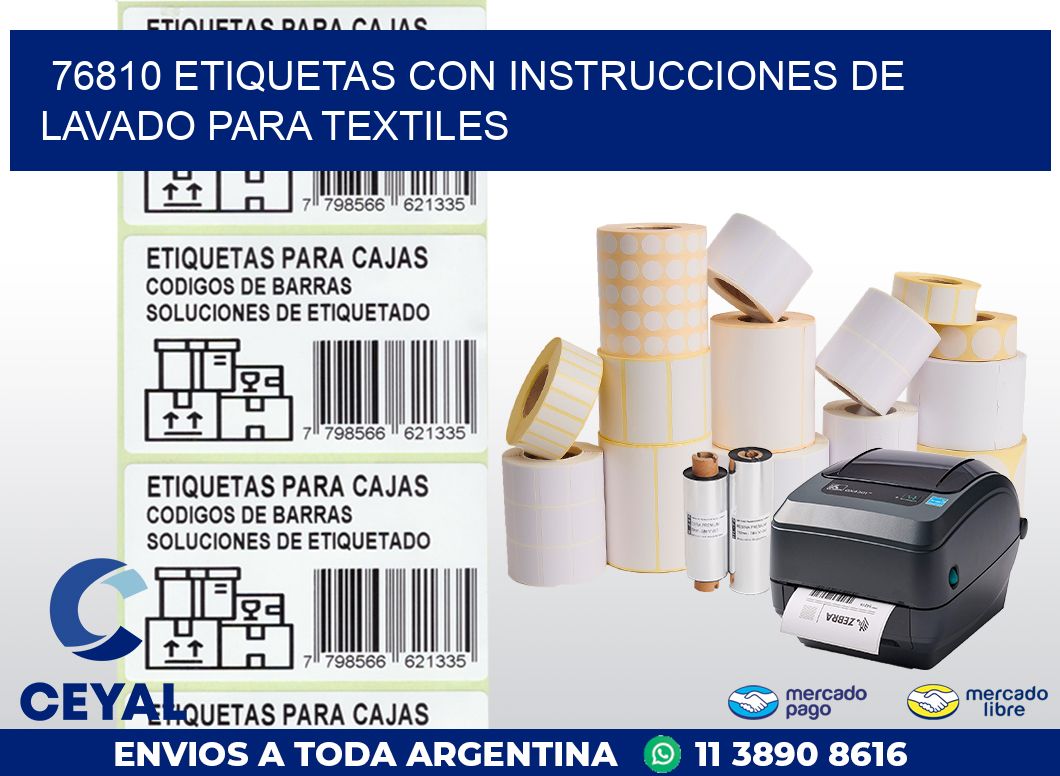 76810 ETIQUETAS CON INSTRUCCIONES DE LAVADO PARA TEXTILES