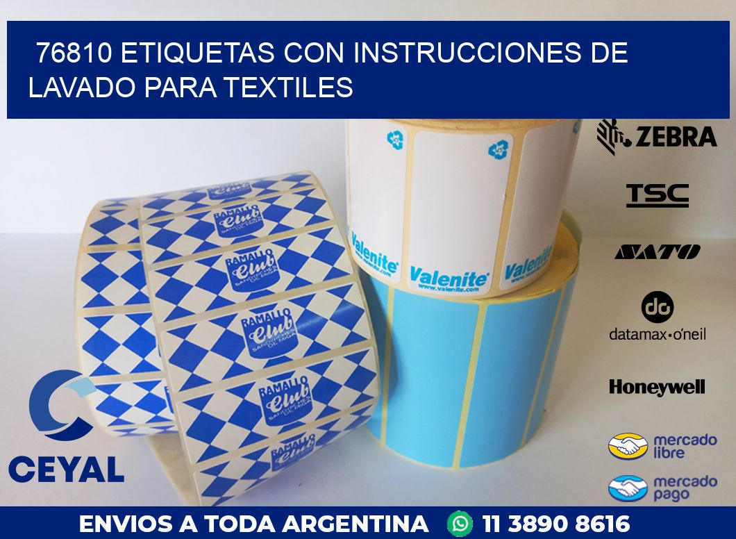 76810 ETIQUETAS CON INSTRUCCIONES DE LAVADO PARA TEXTILES