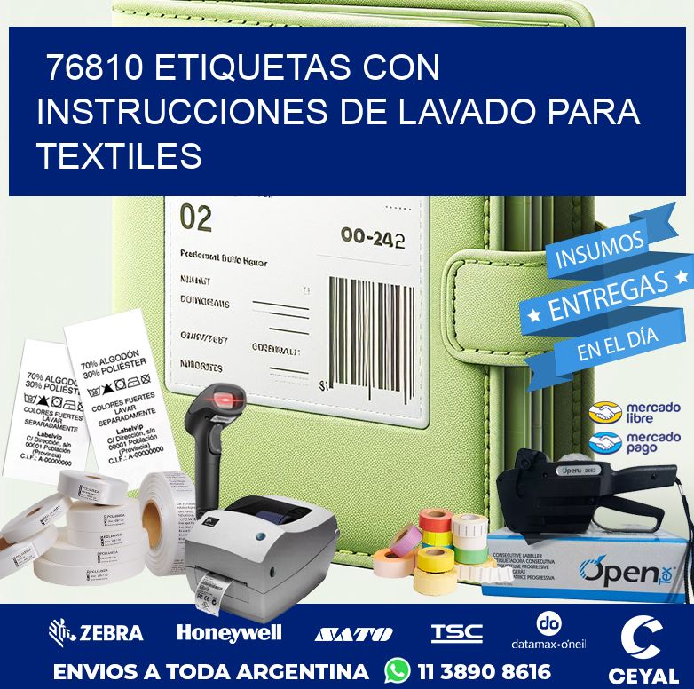 76810 ETIQUETAS CON INSTRUCCIONES DE LAVADO PARA TEXTILES