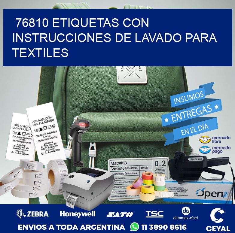 76810 ETIQUETAS CON INSTRUCCIONES DE LAVADO PARA TEXTILES