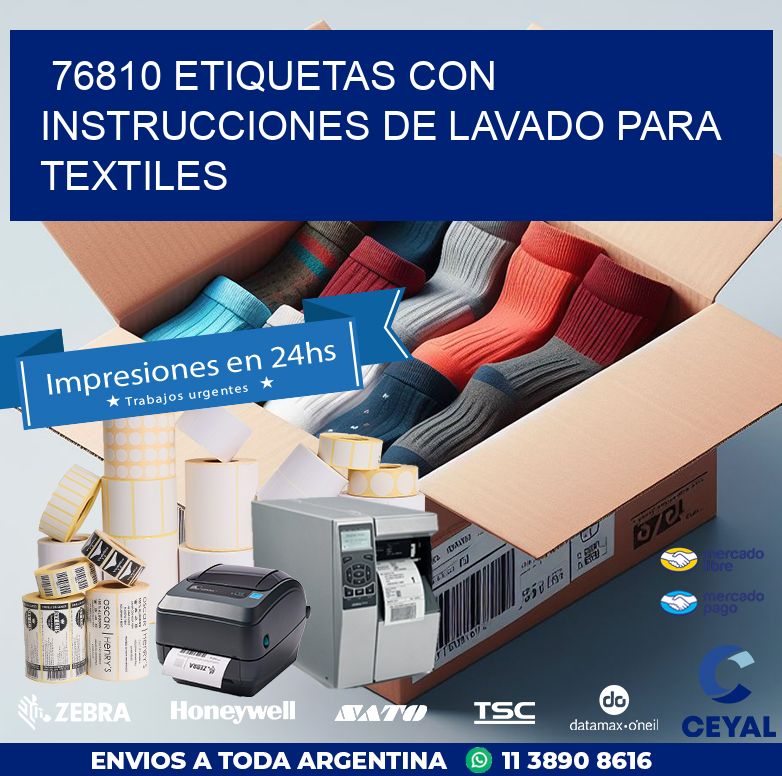 76810 ETIQUETAS CON INSTRUCCIONES DE LAVADO PARA TEXTILES