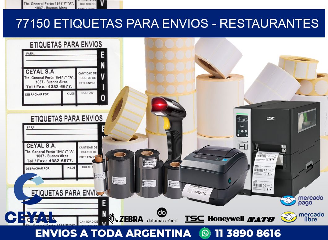 77150 ETIQUETAS PARA ENVIOS - RESTAURANTES
