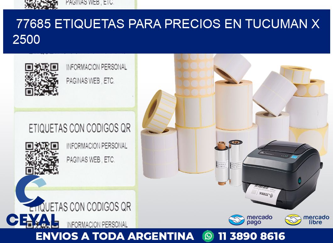 77685 ETIQUETAS PARA PRECIOS EN TUCUMAN X 2500