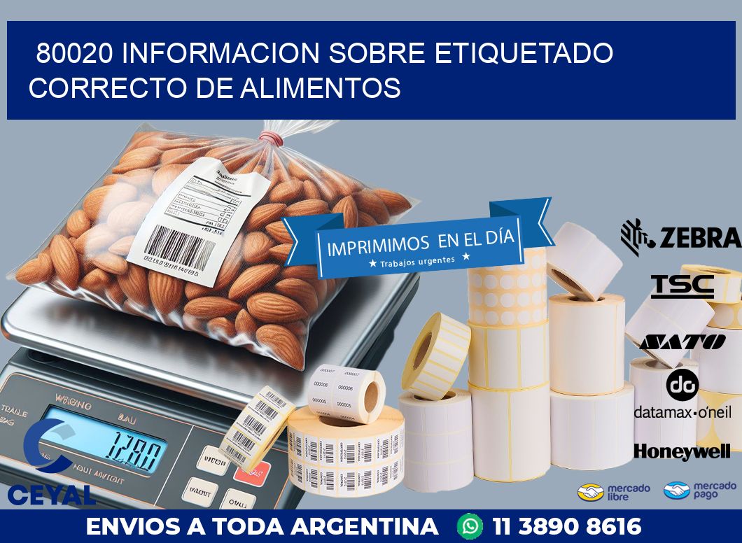 80020 INFORMACION SOBRE ETIQUETADO CORRECTO DE ALIMENTOS