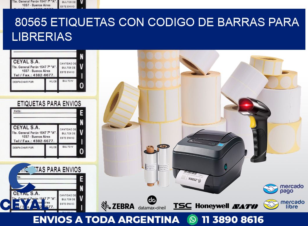 80565 ETIQUETAS CON CODIGO DE BARRAS PARA LIBRERIAS