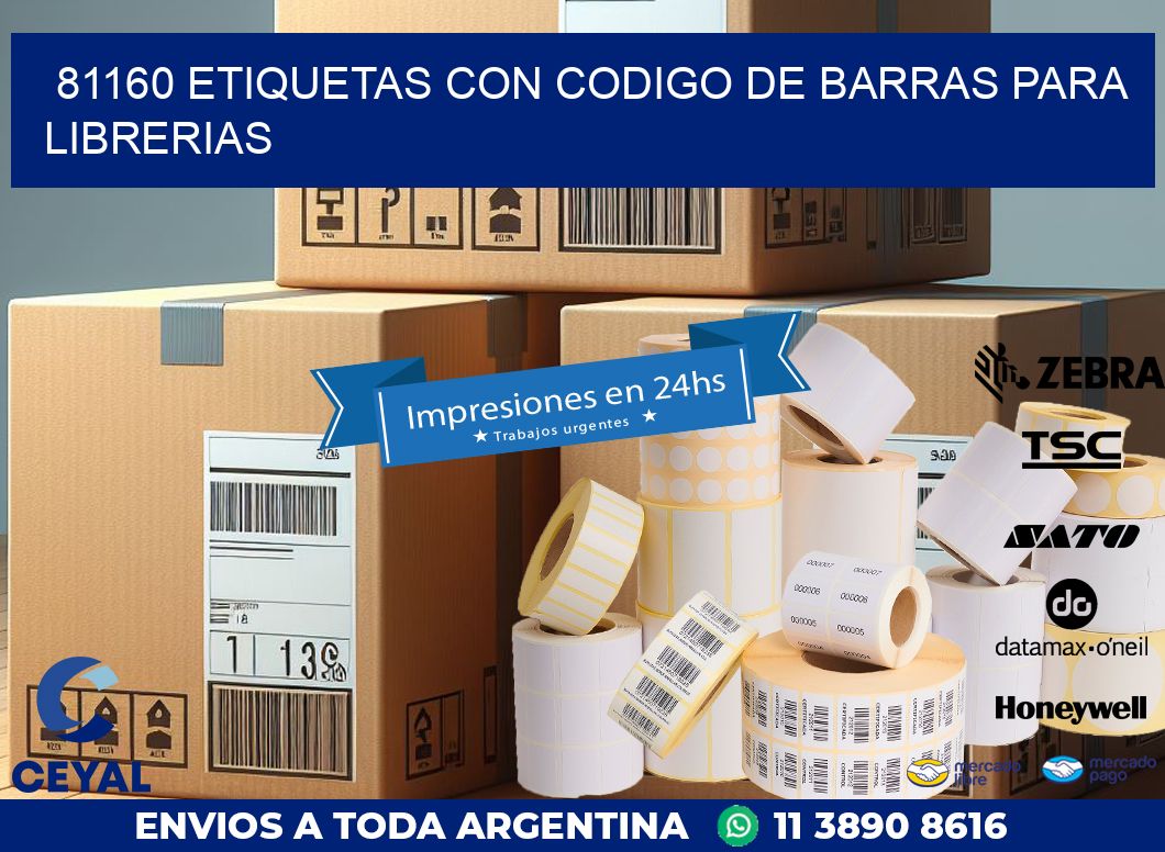 81160 ETIQUETAS CON CODIGO DE BARRAS PARA LIBRERIAS