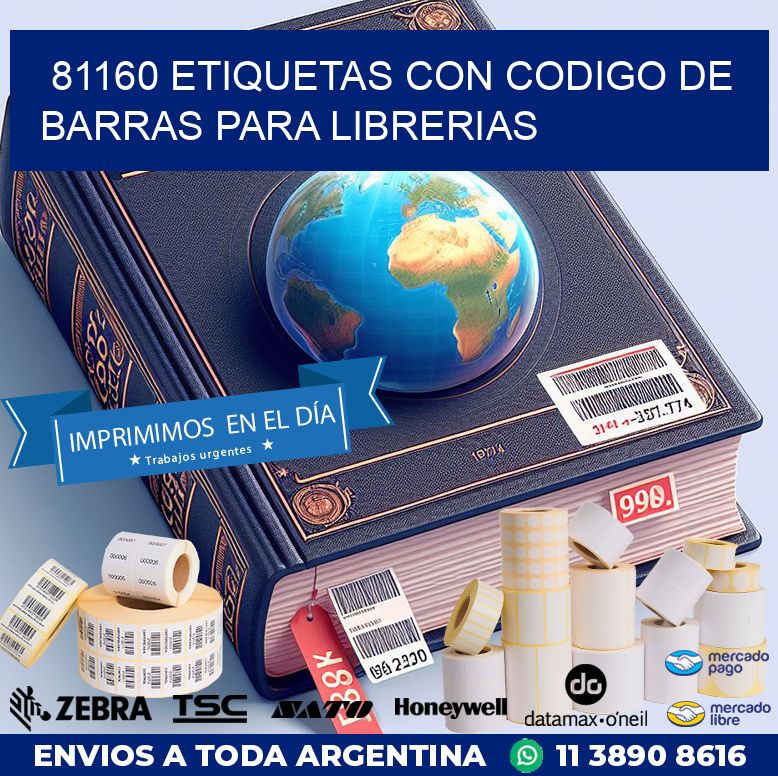 81160 ETIQUETAS CON CODIGO DE BARRAS PARA LIBRERIAS