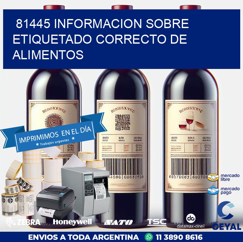 81445 INFORMACION SOBRE ETIQUETADO CORRECTO DE ALIMENTOS