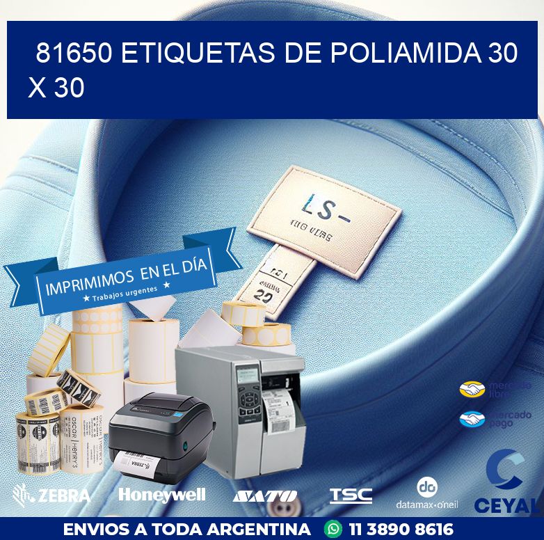 81650 ETIQUETAS DE POLIAMIDA 30 X 30