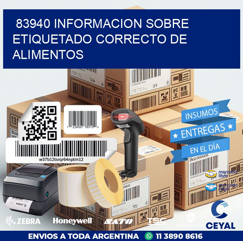 83940 INFORMACION SOBRE ETIQUETADO CORRECTO DE ALIMENTOS