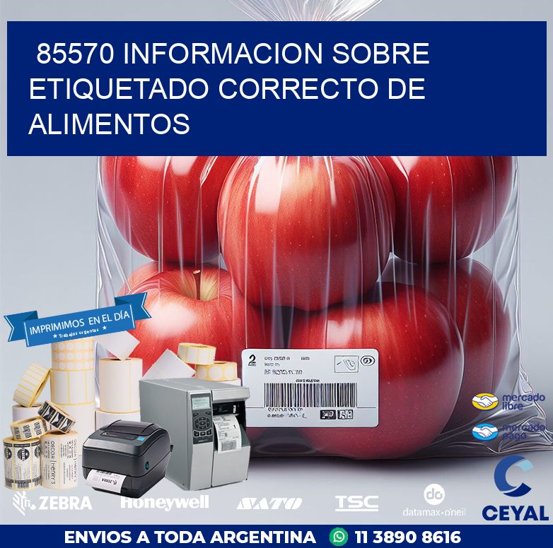 85570 INFORMACION SOBRE ETIQUETADO CORRECTO DE ALIMENTOS