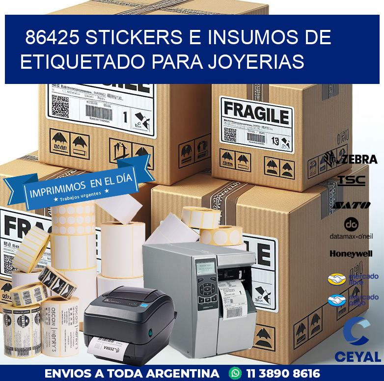 86425 STICKERS E INSUMOS DE ETIQUETADO PARA JOYERIAS