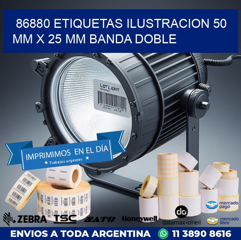 86880 ETIQUETAS ILUSTRACION 50 MM X 25 MM BANDA DOBLE