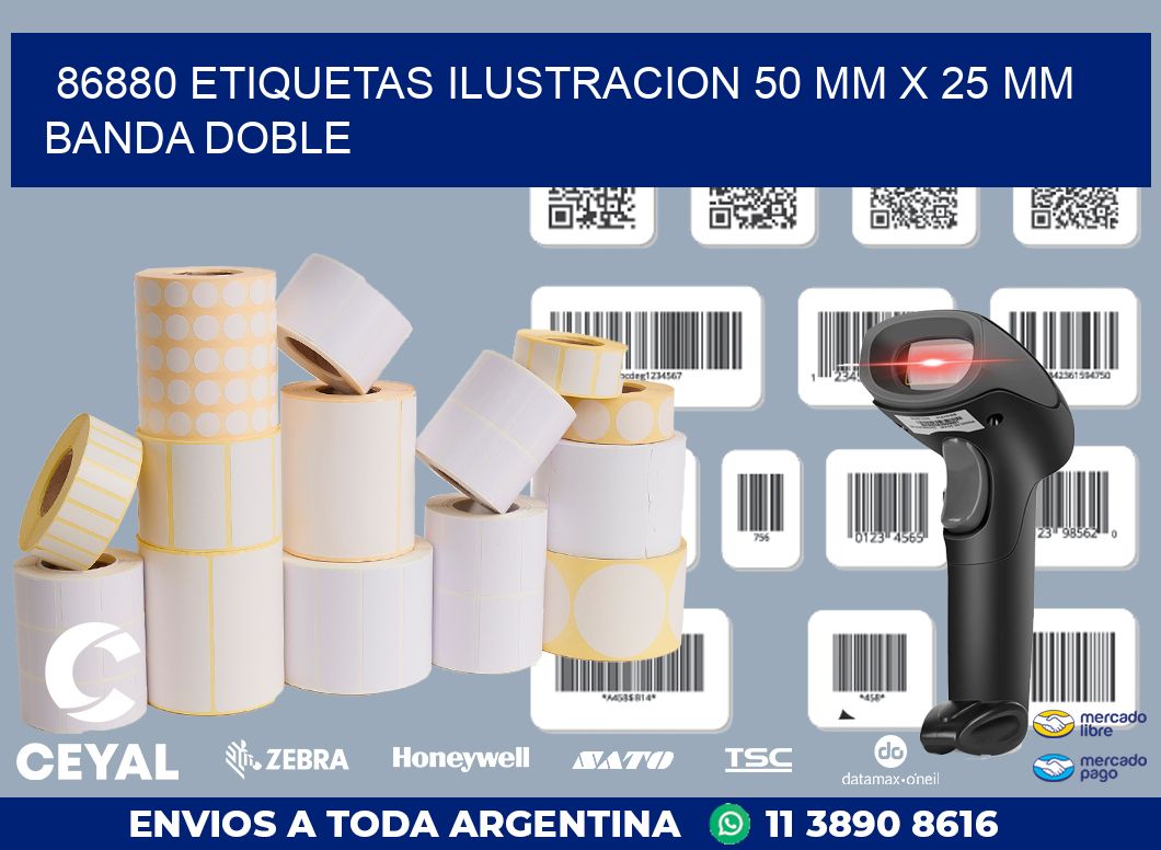 86880 ETIQUETAS ILUSTRACION 50 MM X 25 MM BANDA DOBLE