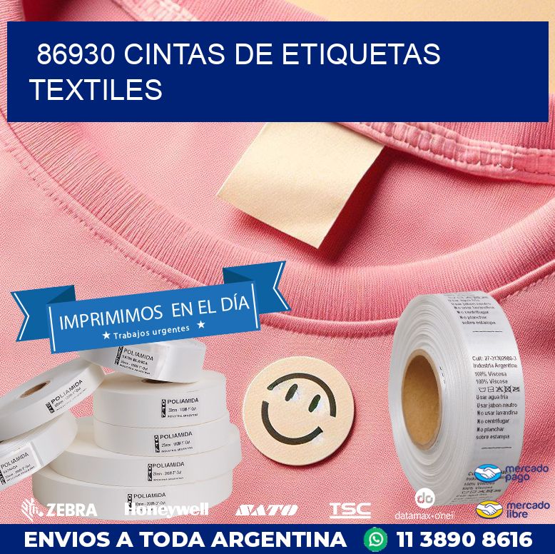 86930 CINTAS DE ETIQUETAS TEXTILES