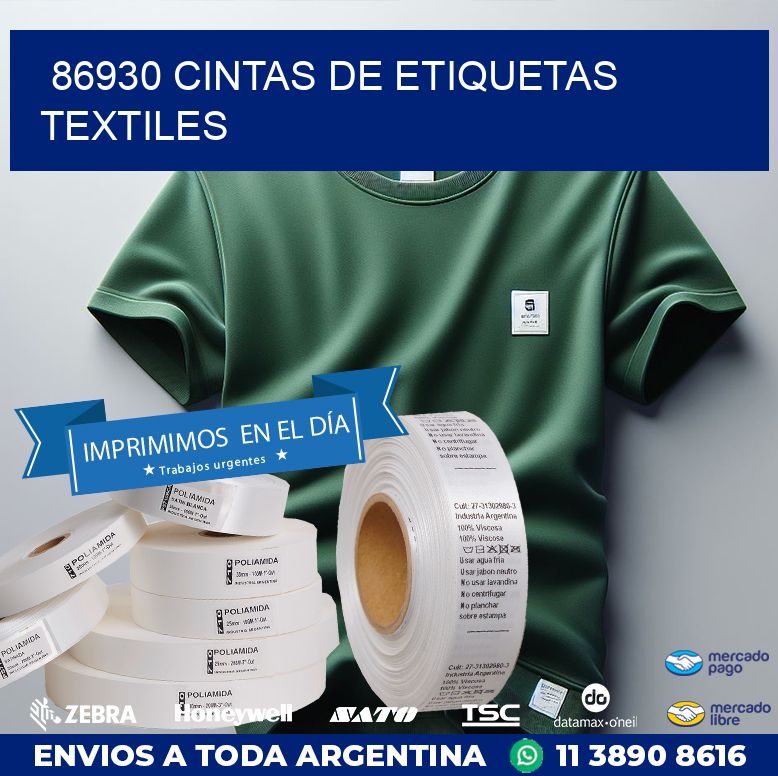 86930 CINTAS DE ETIQUETAS TEXTILES