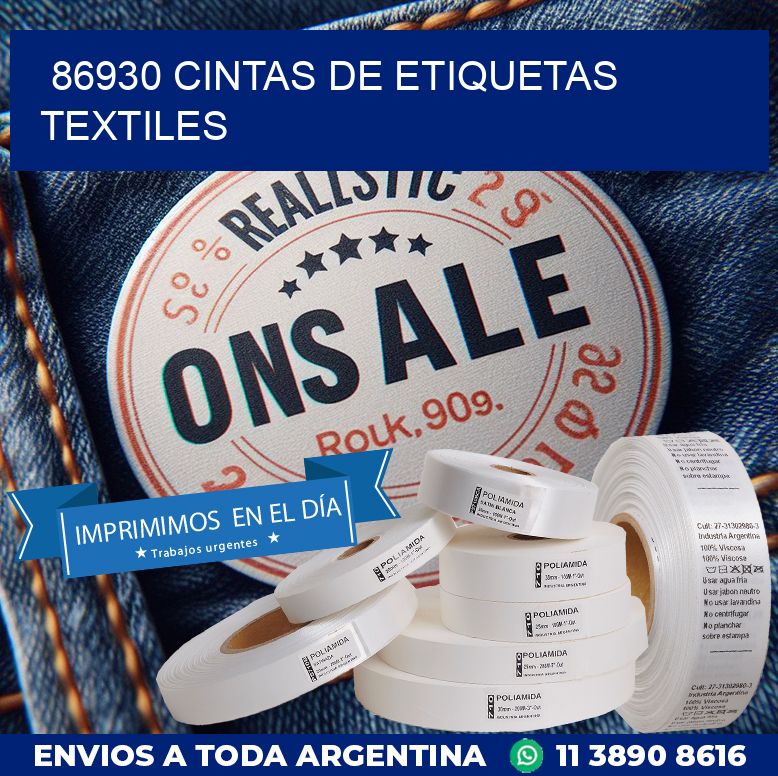 86930 CINTAS DE ETIQUETAS TEXTILES