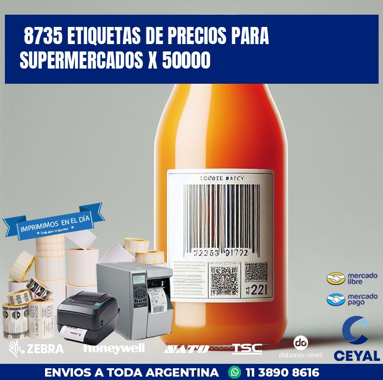 8735 ETIQUETAS DE PRECIOS PARA SUPERMERCADOS X 50000