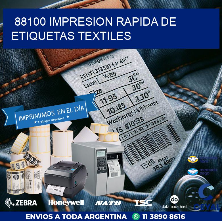 88100 IMPRESION RAPIDA DE ETIQUETAS TEXTILES