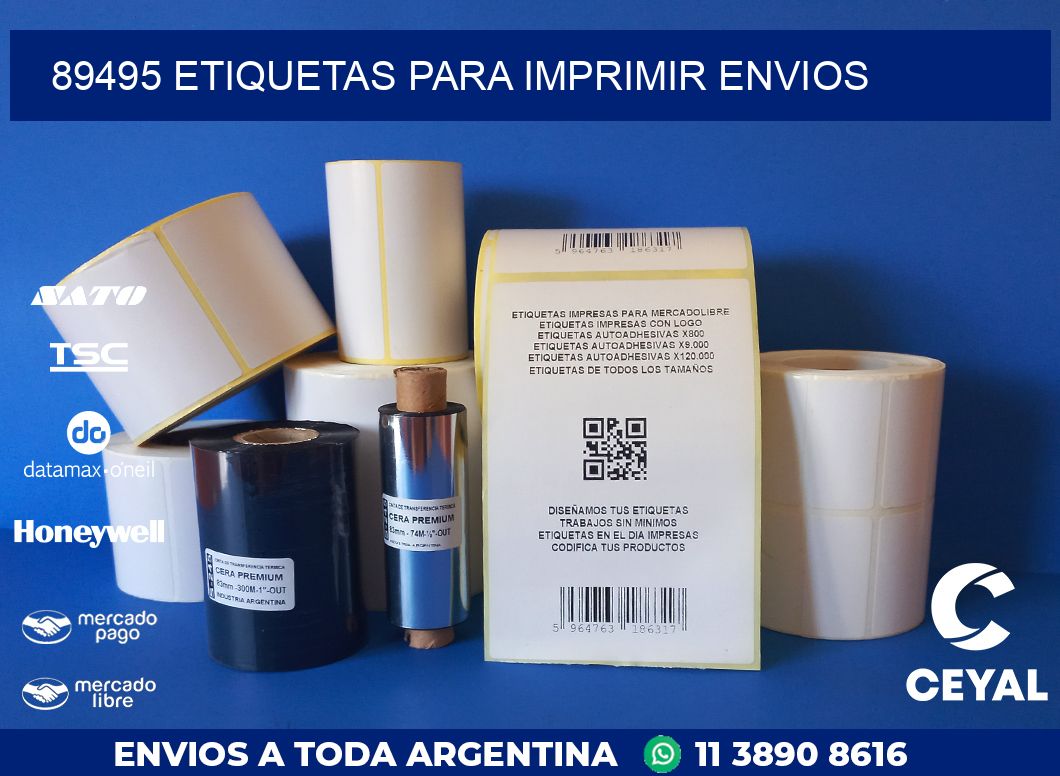 89495 ETIQUETAS PARA IMPRIMIR ENVIOS