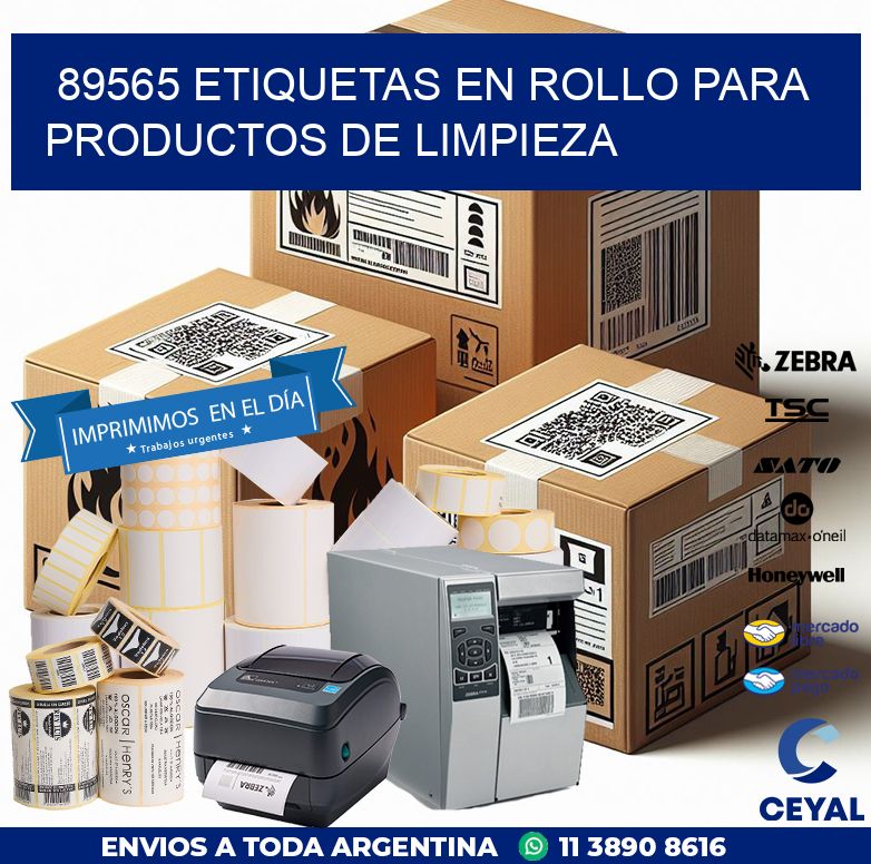 89565 ETIQUETAS EN ROLLO PARA PRODUCTOS DE LIMPIEZA