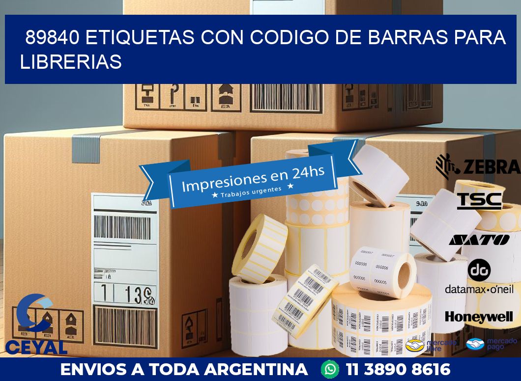 89840 ETIQUETAS CON CODIGO DE BARRAS PARA LIBRERIAS