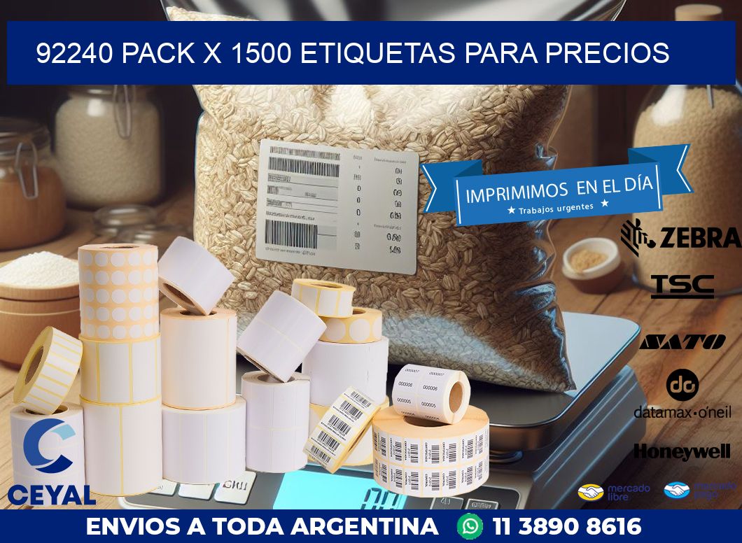 92240 PACK X 1500 ETIQUETAS PARA PRECIOS
