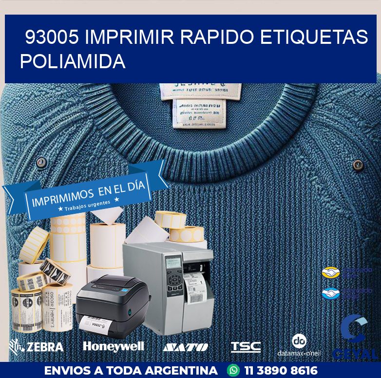 93005 IMPRIMIR RAPIDO ETIQUETAS POLIAMIDA